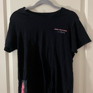 Black T-Shirt with Pink Graphic